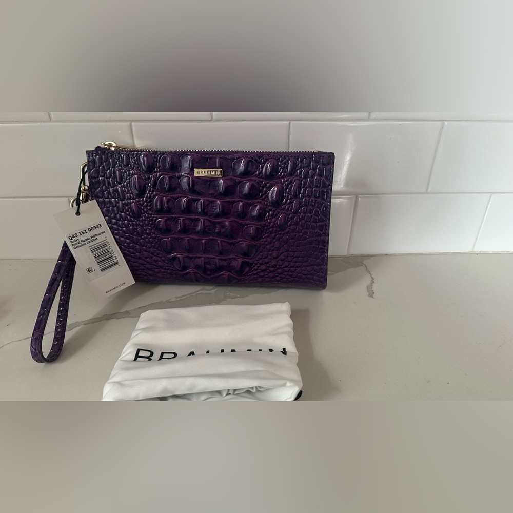 Brahmin Daisy RoyalPurple Clutch Melbourne genuine leather